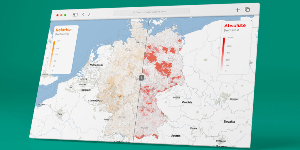 Loss of vitality in German forests by municipalities